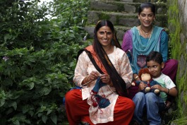 Indian women knitting